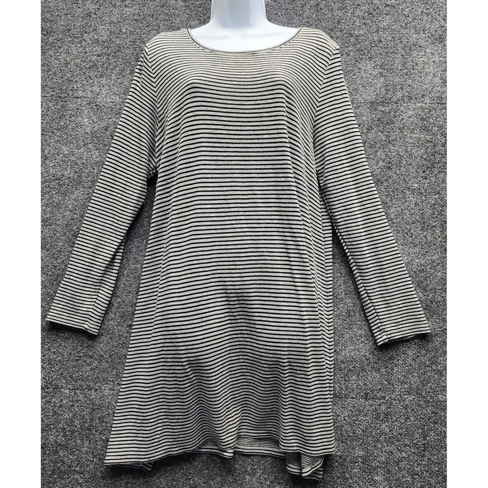 J.Jill‎ Women Striped Rayon Knit A-Line Tunic Top Long Sleeve Casual XL